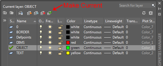 Layer Dialog Box in AutoCAD