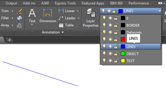 Changing Layers in AutoCAD