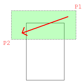 Using a window to select objects for stretching