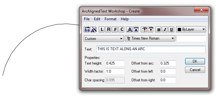 Arc Aligned Text in AutoCAD 