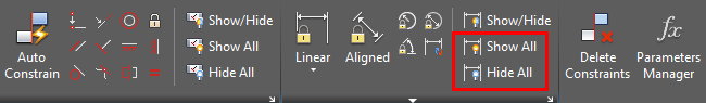 AutoCAD Constraints Toolbar