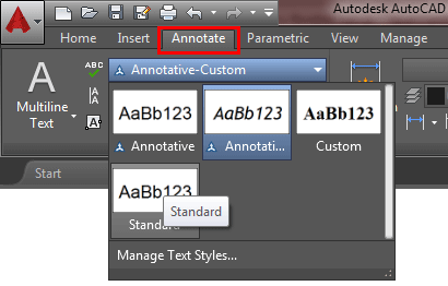 Change a text style in AutoCAD