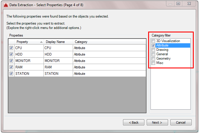 Attribute Extraction in AutoCAD