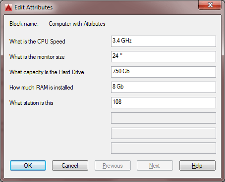 Inserting a Block with Attributes