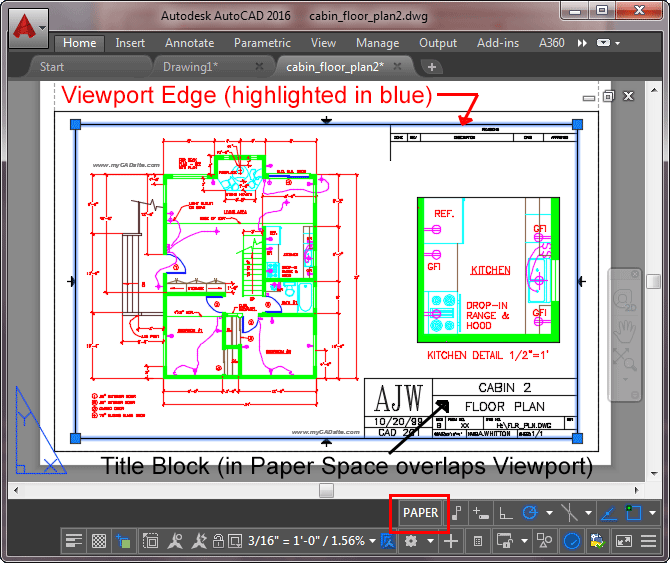 Viewport sample in AutoCAD