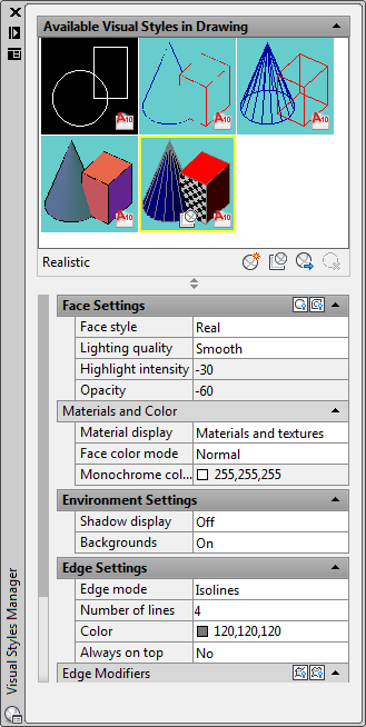 Visual Settings Dialog Box