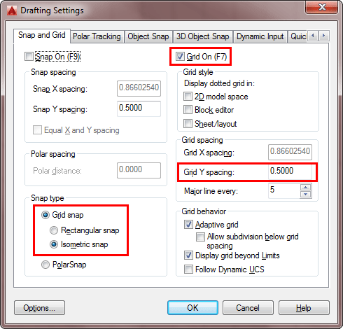 Drafting Settings Dialog Box