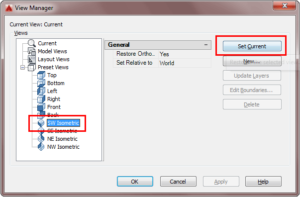 View command in AutoCAD 