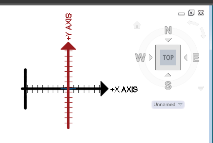 y-axis, x-axis, view cube