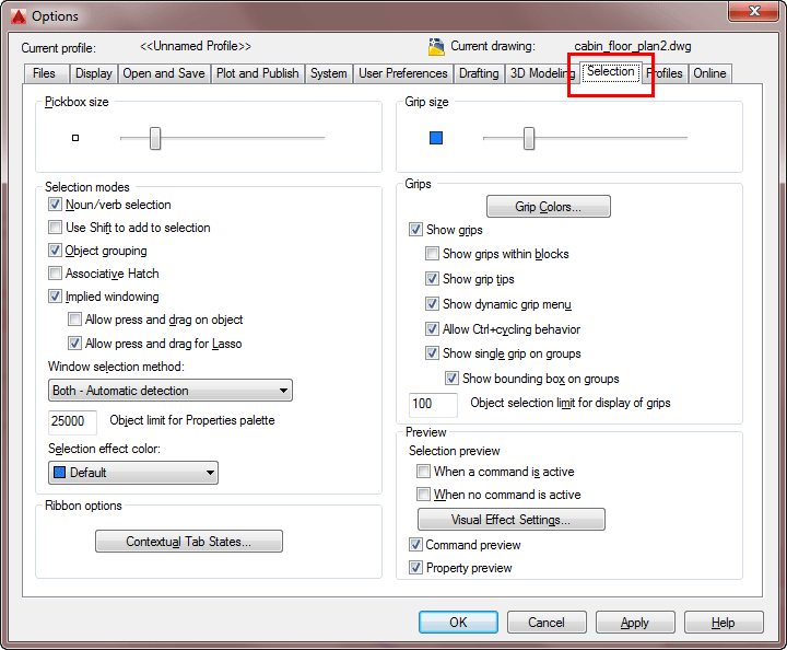 Adjusting Grips in AutoCAD