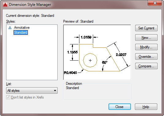 DDIM Dialog box in AutoCAD