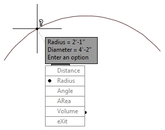 Radius Measurment in AutoCAD