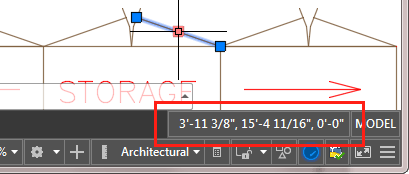 Status bar Coordiantes in AutoCAD